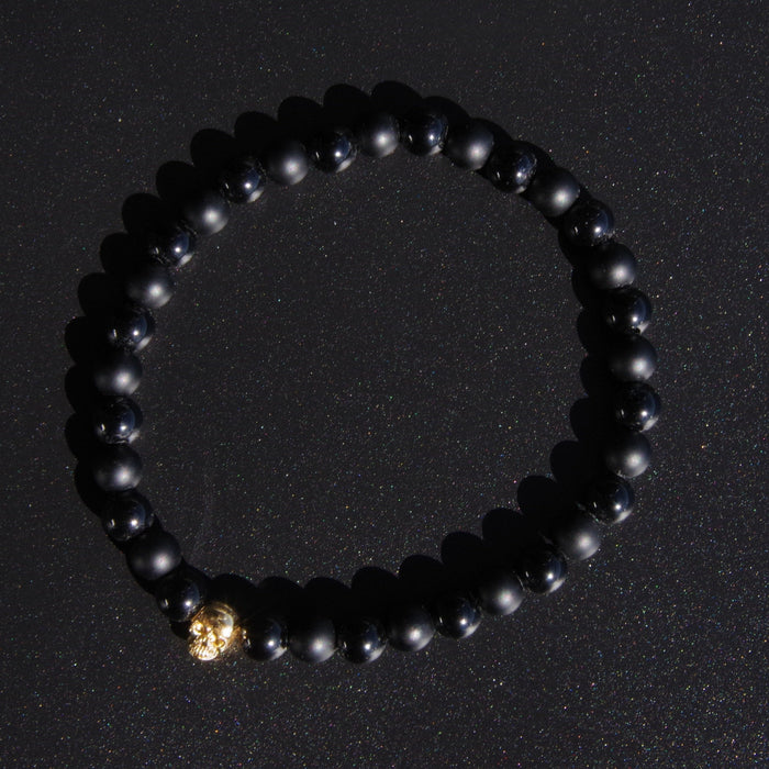 MIDNIGHT ACTION - Matte and Polished Onyx with Gold Skull