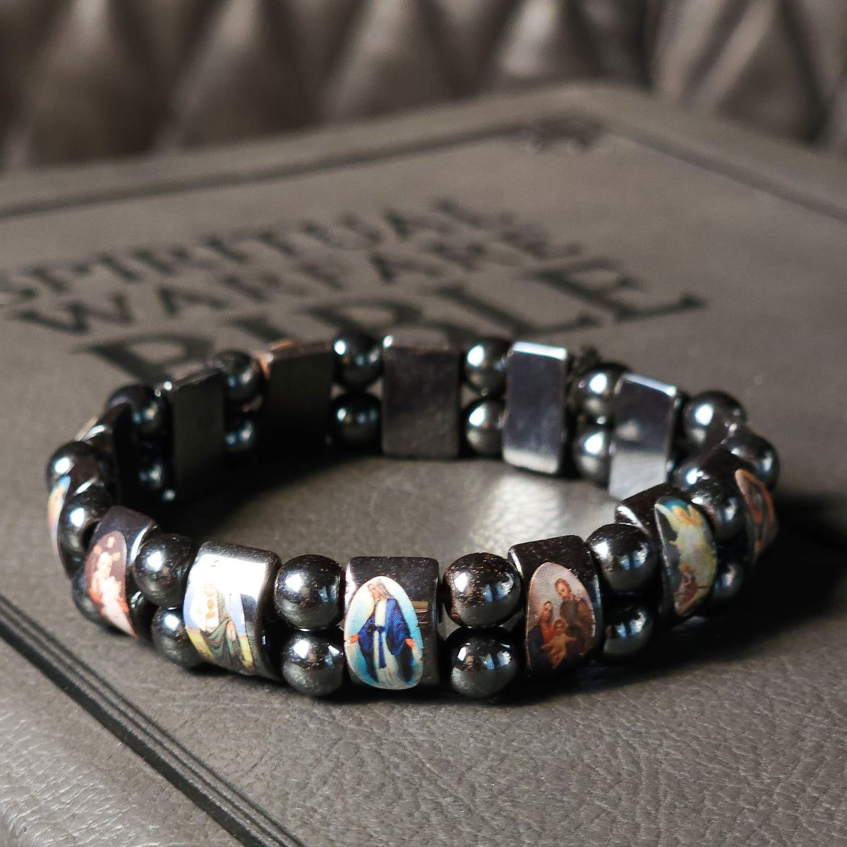 Amazon.com: Believe London Hematite Therapy Bracelet With Jewelry Bag &  Meaning Card | Strong Elastic | Precious Natural Stones Healing :  Everything Else