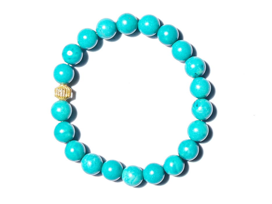 Turquoise enclosed in 18k Gold