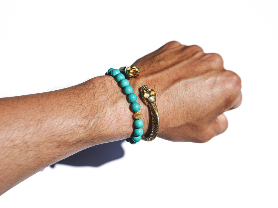 Turquoise enclosed in 18k Gold